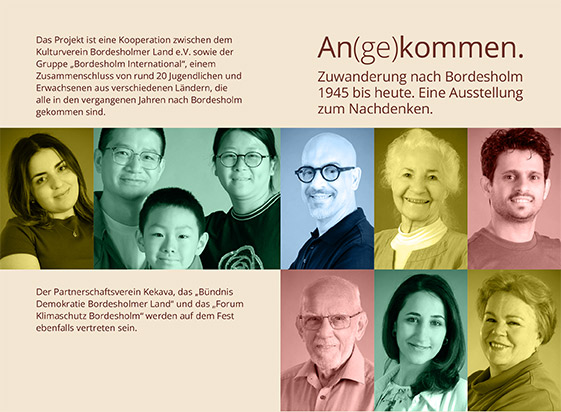 An(ge)kommen- Zuwanderung nach Bordesholm 1945 bis heute. Eine Ausstellung zum Nachdenken. An(ge)kommen- Zuwanderung nach Bordesholm<br />
1945 bis heute. Eine Ausstellung<br />
zum Nachdenken.